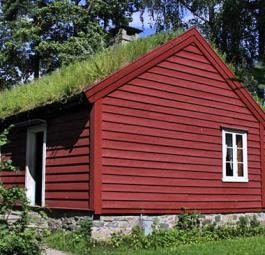 Красивые норвежские зеленые крыши