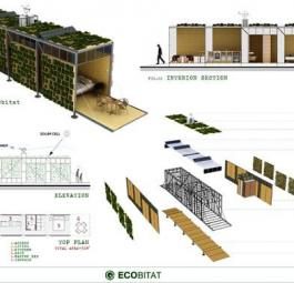 Пышный модульный дом с живыми зелеными стенами Ecobitat