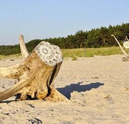 Эко-арт: Плетеные салфетки на время преобразили Дубовый берег Балтийского моря