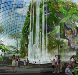 В заливе Сингапура строятся оранжереи с огромными Супер-деревьями на солнечных панелях